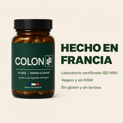 Hecho en Francia, laboratorio certificado ISO 9001, vegano y sin OGM, sin gluten y sin lactosa