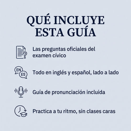 Guía de Ciudadanía Americana — Estudia en Español y Aprueba tu Examen con Confianza